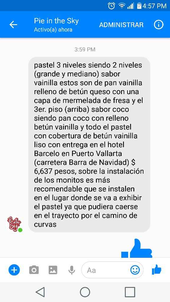 Cotizando pastel en el hotel de la boda... - 1