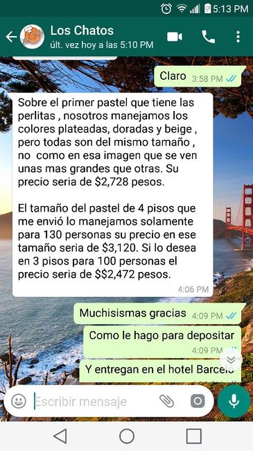 Cotizando pastel en el hotel de la boda... - 2