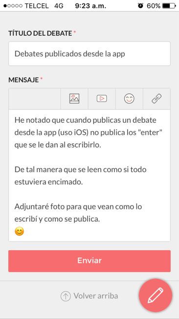  Debates publicados desde la app - 1