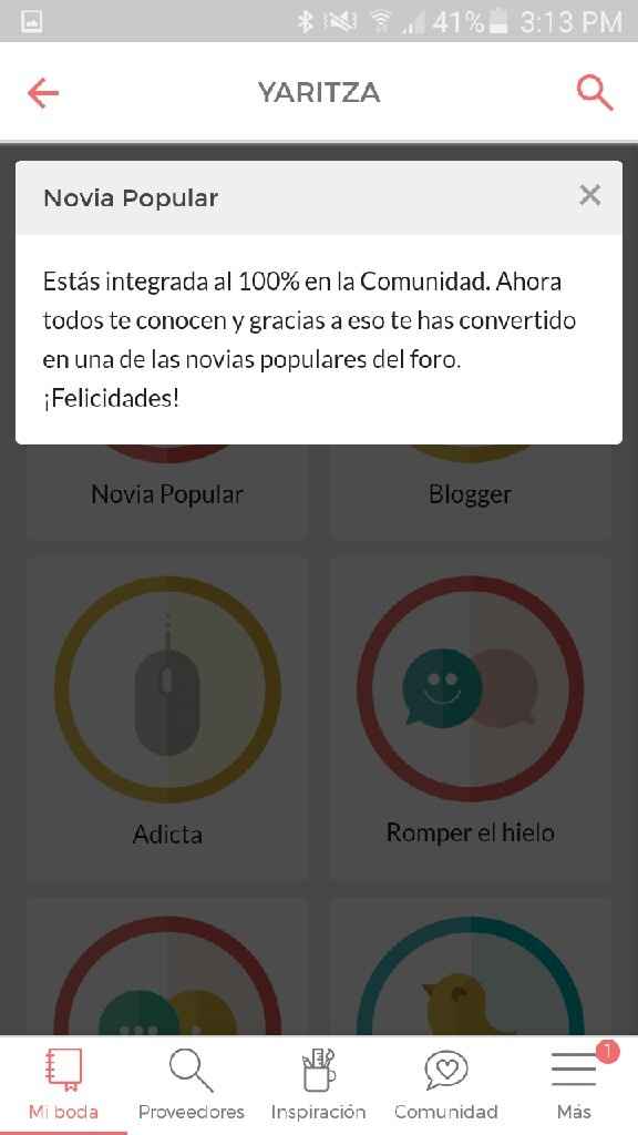 Medalla novia popular - 1