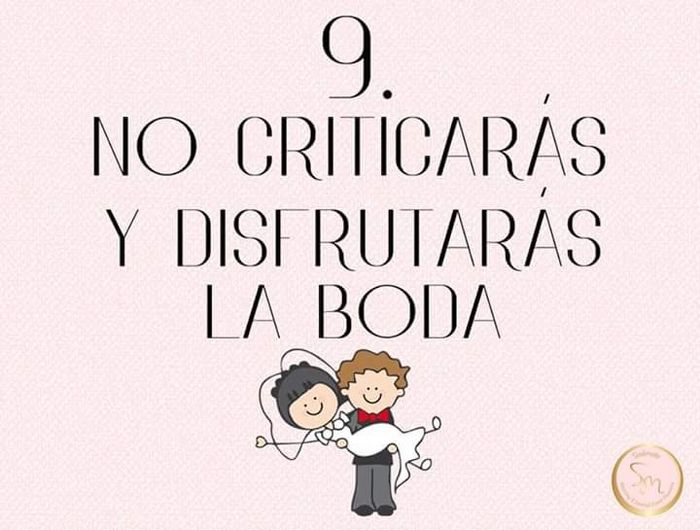 Los 10 mandamientos de una boda 10