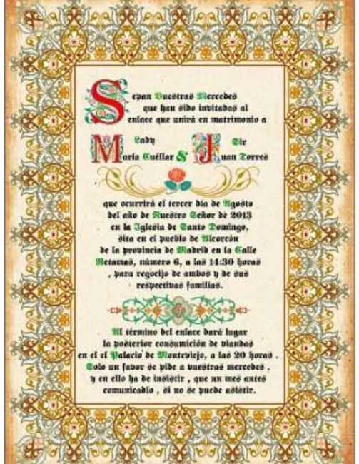Invitaciones: tema medieval - 4