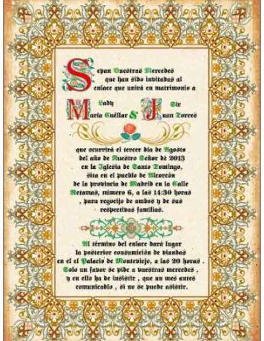 Invitaciones: tema medieval - 4