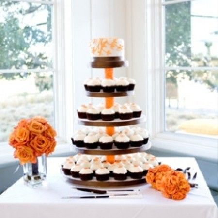 Cupcakes en color naranja