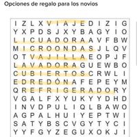 Sopa de letras: Opciones de regalo para los novios 🎁 - 1