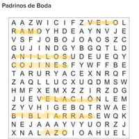 Sopa de letras: Padrinos de boda 👫 - 1