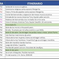 Itinerario de Boda 