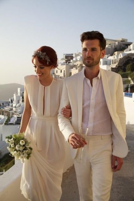 Mi vestido y su traje color blanco aperlado! - 1