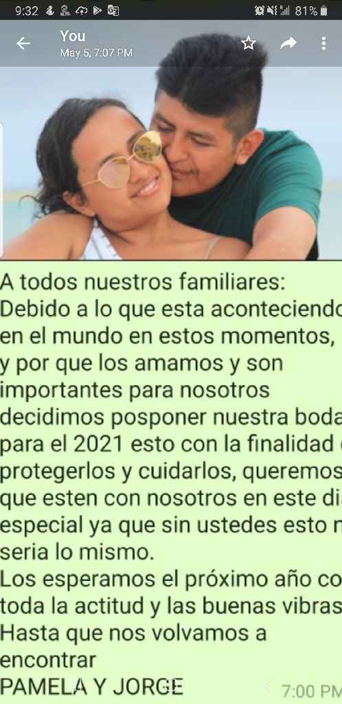 Ideas de comunicado para Posponer Boda - 1