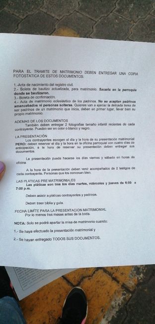 Tramites de boda. - 1