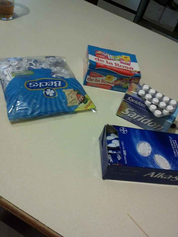 el contenido de las bolsas