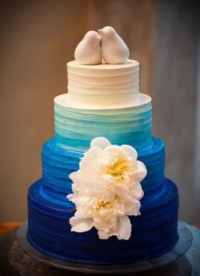 Wedding Cake Blue Ombre