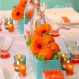 Naranja y azul