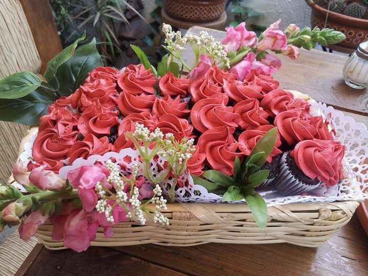 Flores de cupcakes minis
