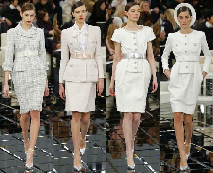 tweed blanco de Chanel