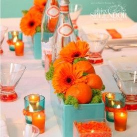 Naranja y azul