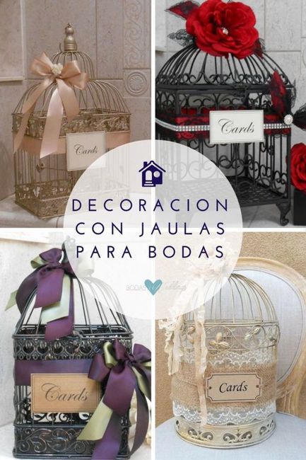 Decoración con jaulas para bodas. Buzón para bodas en dorado y blush de ThoseDays | Jaula para bodas