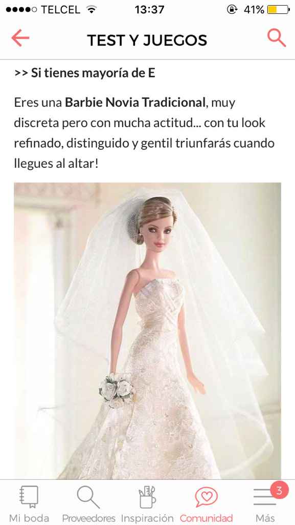 Resultados: ¡Descubre qué Barbie novia eres! - 1
