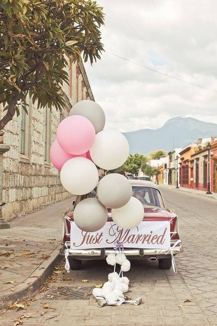 Decoraciones para los autos de los novios - 1