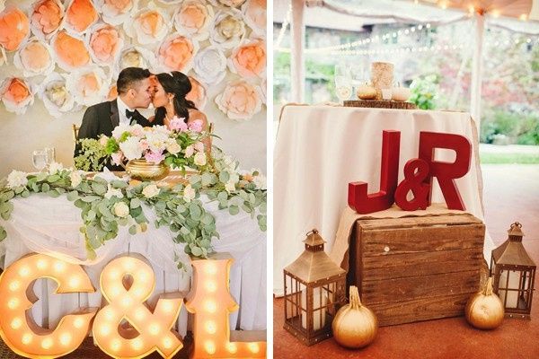 poner en el piso unas letras con las iniciales de los novios o que formen una frase.