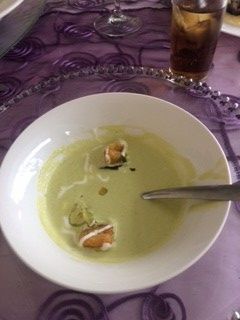 Entrada 3 Crema de chile poblano y elote