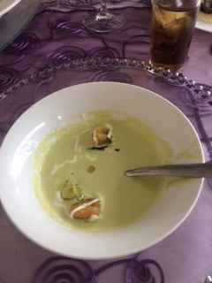 Entrada 3 Crema de chile poblano y elote