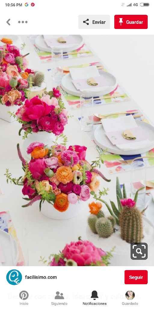 Centros de mesa: blanco vs color - 1