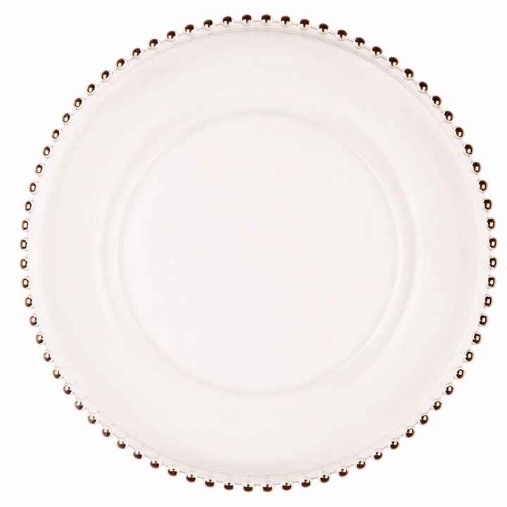 Plato Base Cristal Plateado