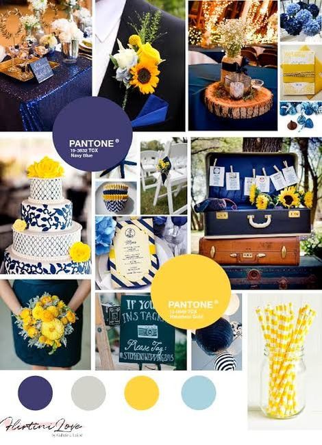 Ideas para Boda en azul con amarillo 6