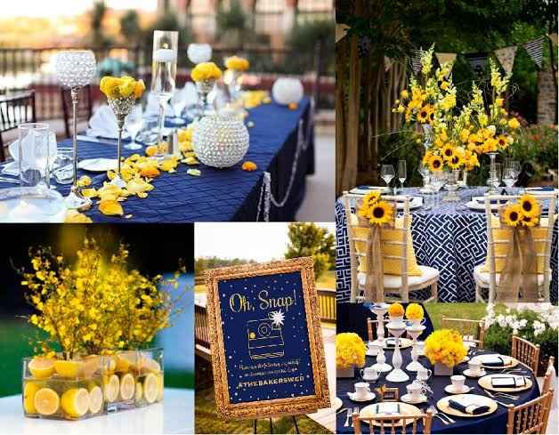 Ideas para Boda en azul con amarillo - 2