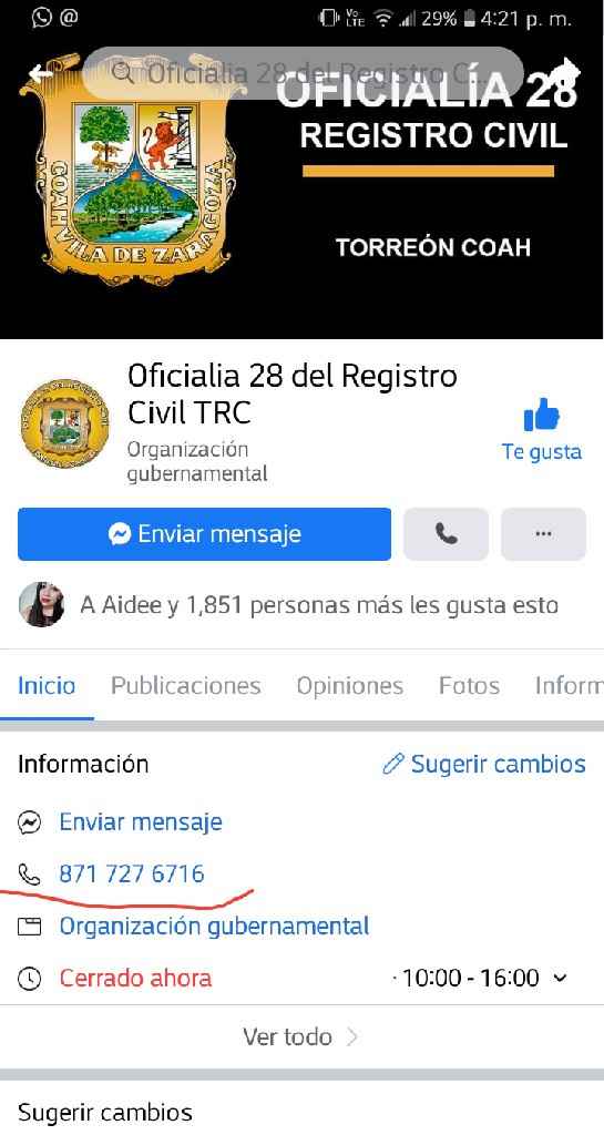 Donde se estan actualmente tramitando matrimonios? - 1