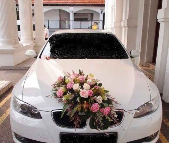 Decoración de auto color rosa - 13