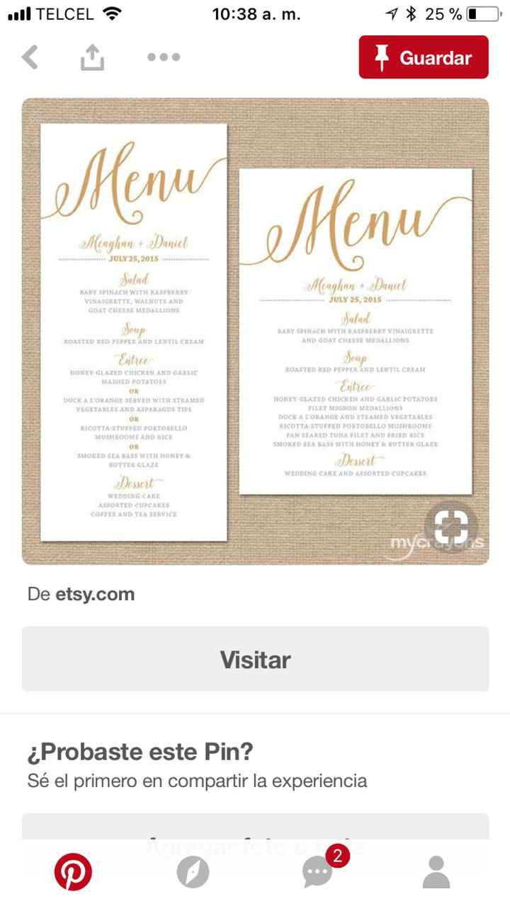  Imprimir el menú de la boda - 2