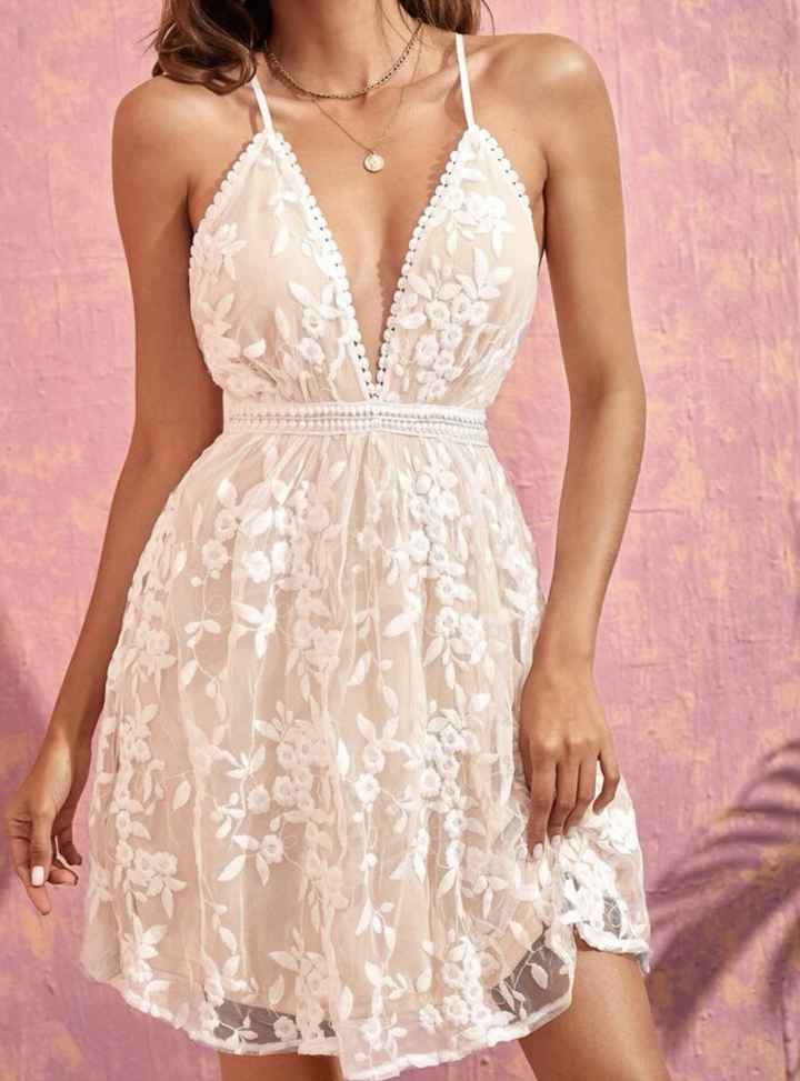 Vestido mini de Pallas Couture para la boda civil 👗 - 1