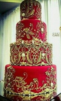 Pasteles rojo con oro - 4