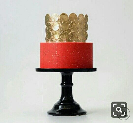 Pasteles rojo con oro - 5