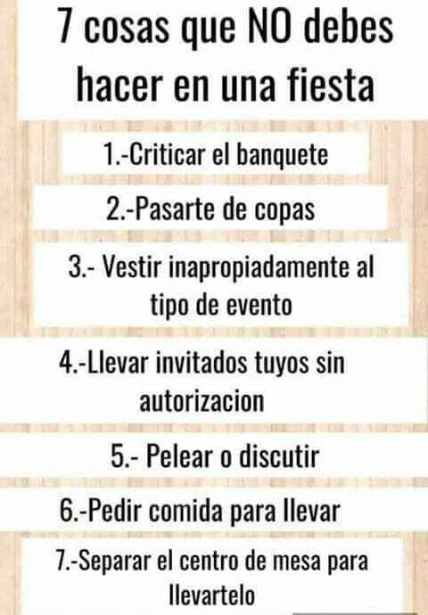 7 cosas que no deben hacer en una fiesta - 1