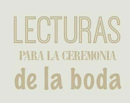 Lecturas para la ceremonia - 1