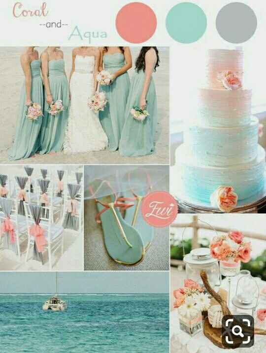 Decoración coral y aqua - 1