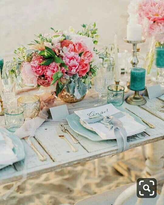 Decoración coral y aqua - 2