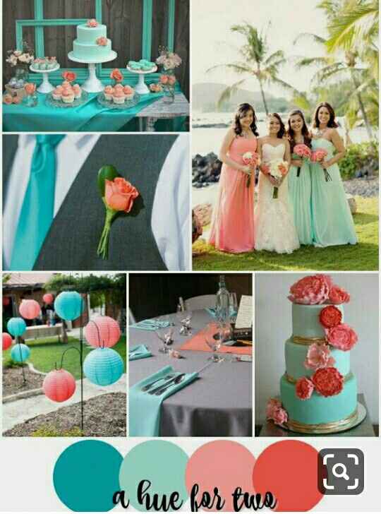 Decoración coral y aqua - 7