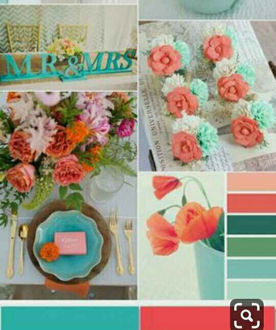 Decoración coral y aqua - 12