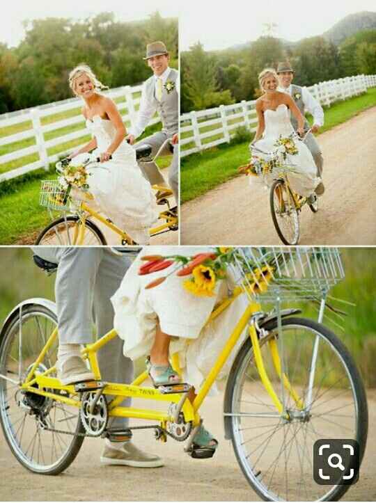 Fotos vestidos de novios en bici - 18