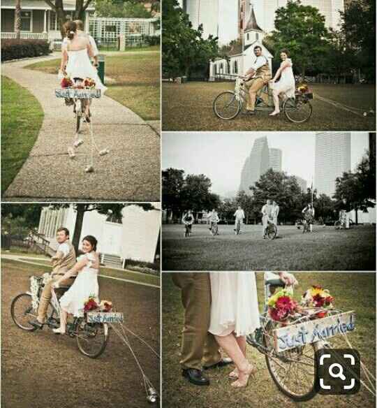 Fotos vestidos de novios en bici - 25