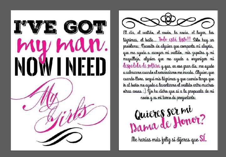 Invitaciones para damas de honor. - 1