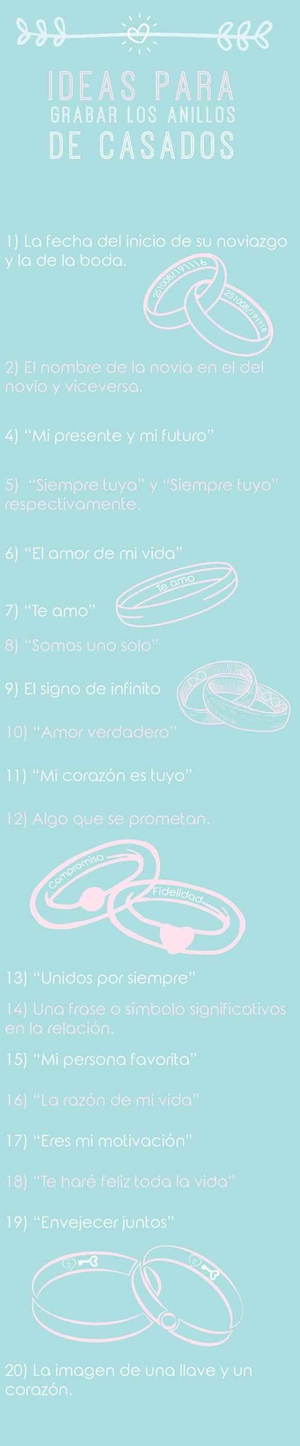 Ideas para grabar los anillos de casados