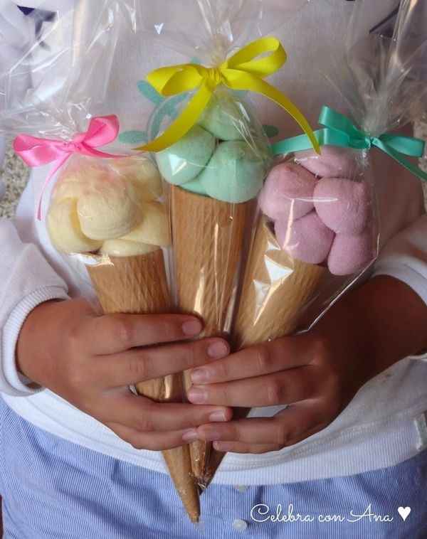 Conos con bombones