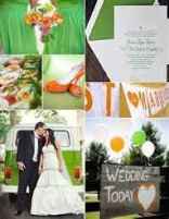 verde y naranja