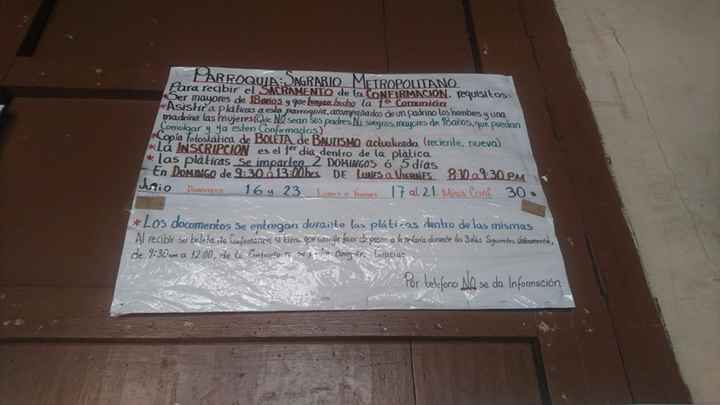 Requisitos para Confirmacion