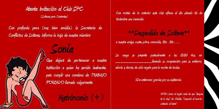 Invitaciones para despedida
